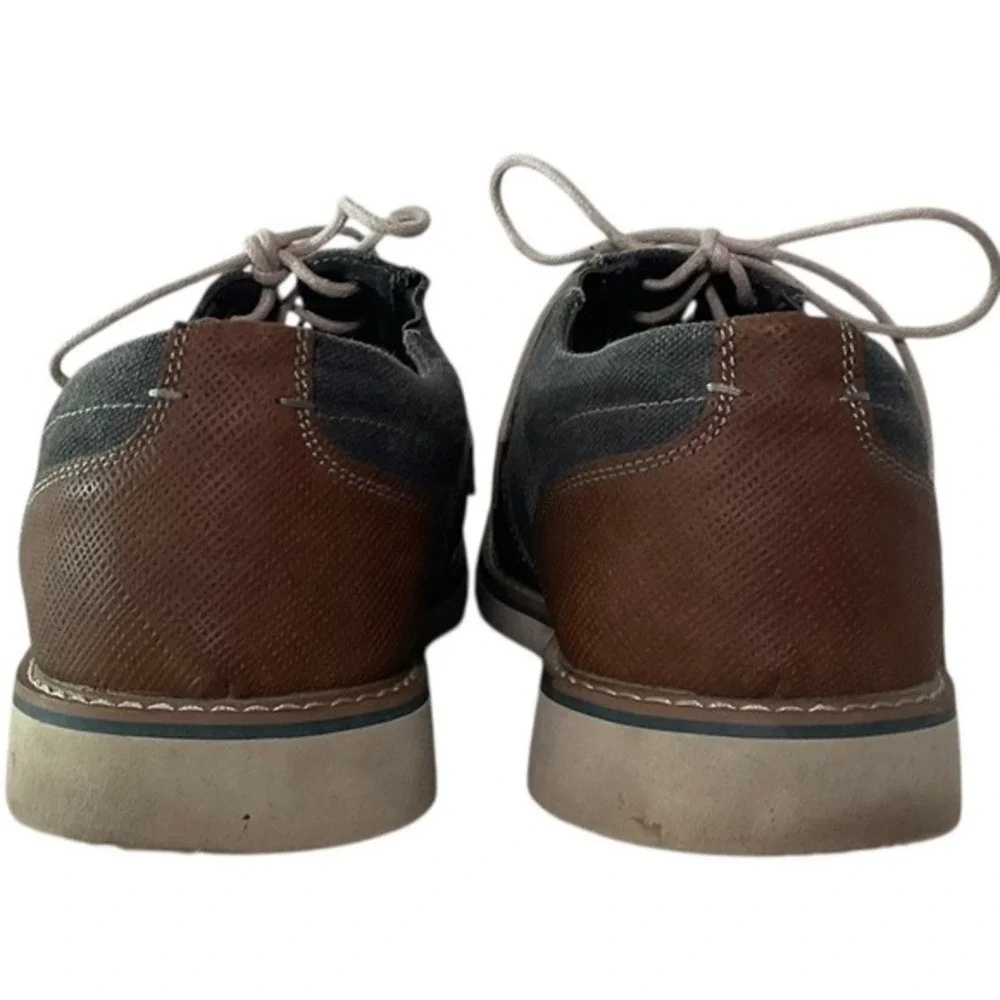 Nunn Bush Mens 11M Charcoal Gray Canvas Comfort Gel Oxford Shoes 84856-025